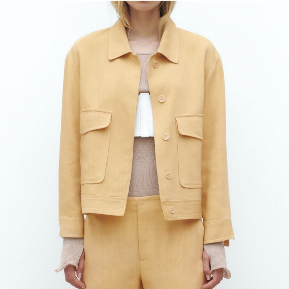 Zara Linen Blend Yellow Jacket - Picture 2 of 11